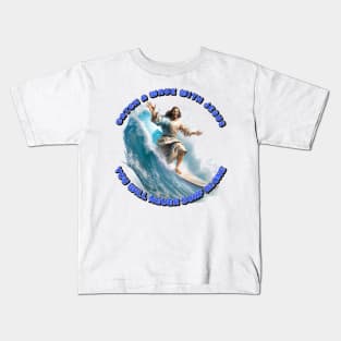 Jesus surfing Kids T-Shirt